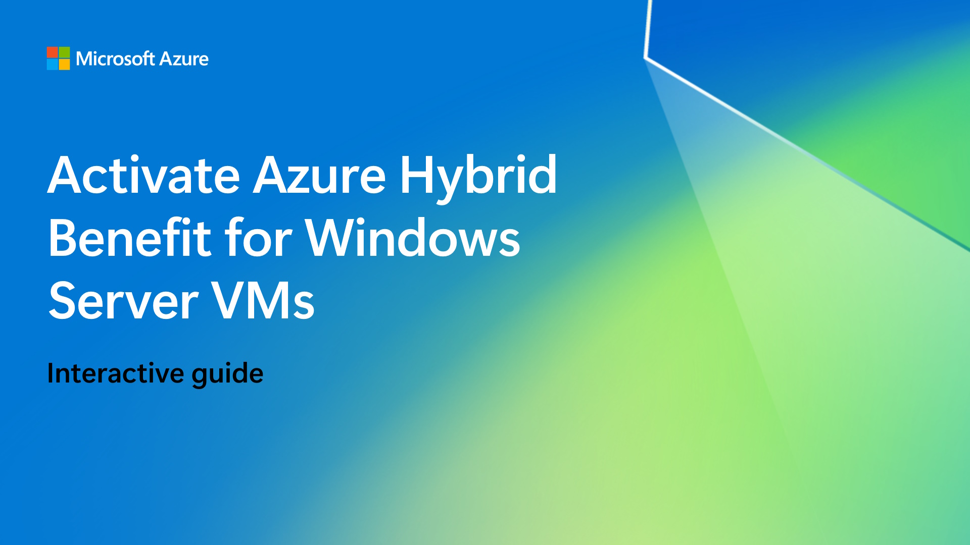 Activate Azure Hybrid Benefit for Windows Server VMs